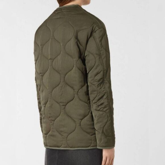 All Saints Hayes Quilted Jacket - Size XS Olive Green - Picture 4 of 15